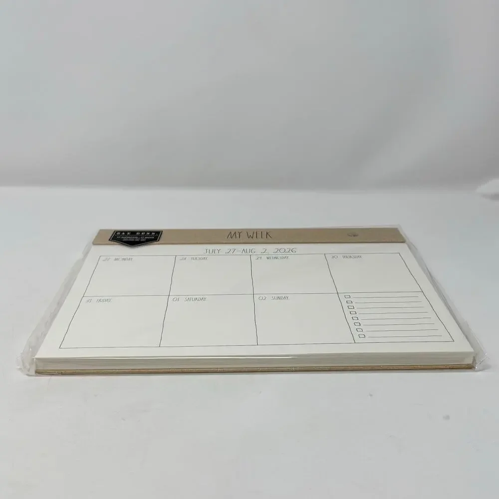 Rae Dunn My Week Weekly Planner 17 Month Aug 2026-Dec 2027 Desk Pad Kraft Paper